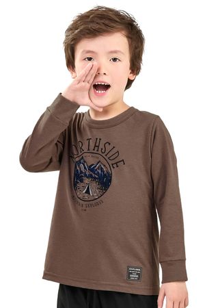 Camiseta Infantil Menino Montanhas Elian Marrom