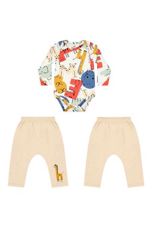 Conjunto Bebê Menino Bichinhos Elian Bege