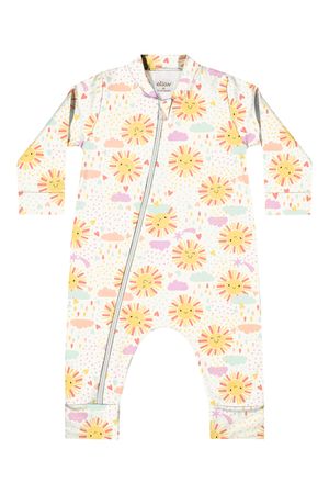Macacão Bebê Menina Estampado Elian Amarelo