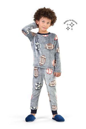 Pijama Infantil Menino Peluciado Esportes Elian Azul