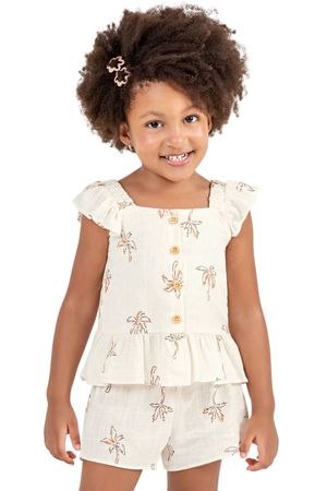 Conjunto Infantil Menina Estampado Colorittá Bege