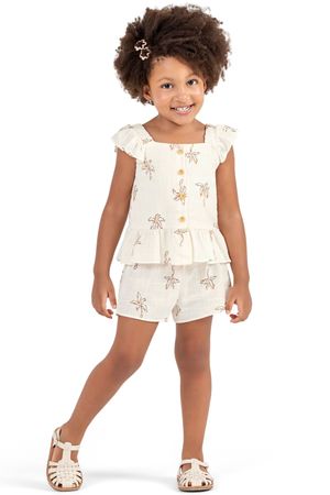 Conjunto Infantil Menina Estampado Colorittá Bege