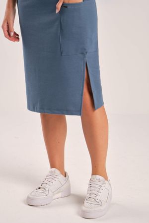 Saia Midi Feminina Com Bolsos Marialícia