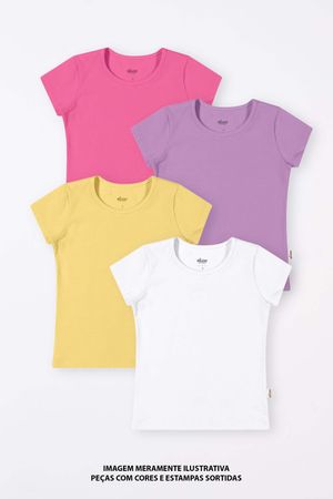 Kit 4 Blusas Infantil Menina Elian Sortido