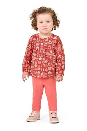 Conjunto Longo Bebê Menina Molecotton Elian Laranja