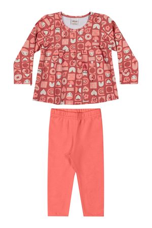 Conjunto Longo Bebê Menina Molecotton Elian Laranja