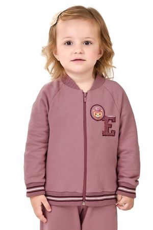Jaqueta Infantil Menina College Ursinho Elian Rosa