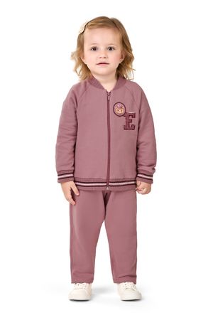 Jaqueta Infantil Menina College Ursinho Elian Rosa
