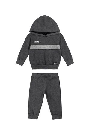 Conjunto Bebê Menino Moletom Com Capuz Colorittá Cinza