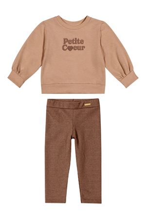 Conjunto Bebê Menina Molecotton Petite Coeur Colorittá Marrom
