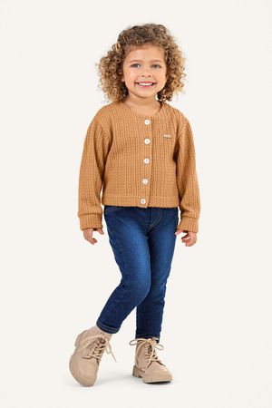 Calça Infantil Menina Moletom Jeans Colorittá Azul