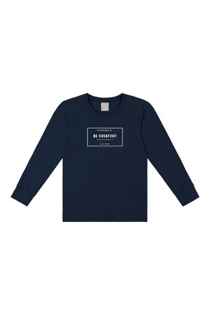 Camiseta Infantil Menino Manga Longa Creative Colorittá Azul