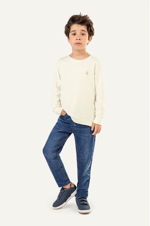 Camiseta Infantil Menino Manga Longa Suedine Colorittá Bege