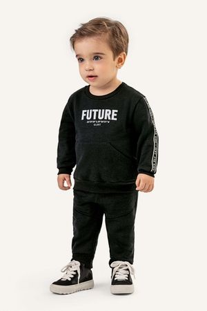 Conjunto Bebê Menino Moletom Future Colorittá Preto