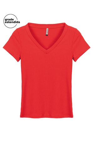 Blusa Feminina Canelado Elegância Diária Marialícia  Vermelho