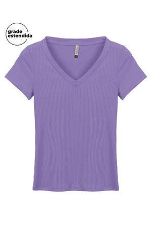 Blusa Feminina Canelado Elegância Diária Marialícia  Roxo