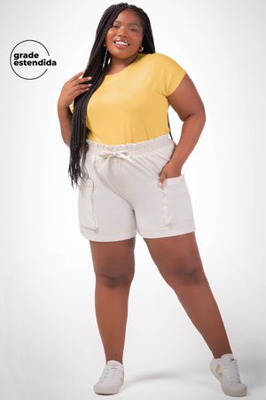 Blusa Feminina Viscose Básica Marialícia  Amarelo