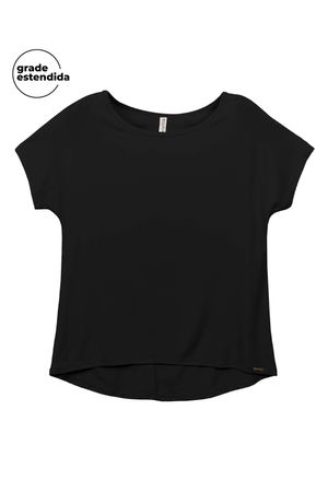 Blusa Feminina Básica Lisa Marialícia Preto