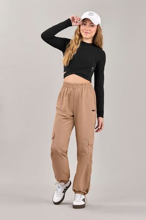 Blusa Juvenil Menina Cropped Transpasse Beats Preto
