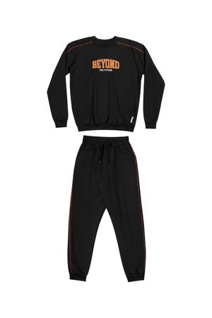 Conjunto Juvenil Menino Moletom Beyond Elian Beats Preto