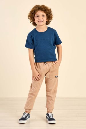 Calça Jogger Infantil Menino Com Bolsos Colorittá Marrom