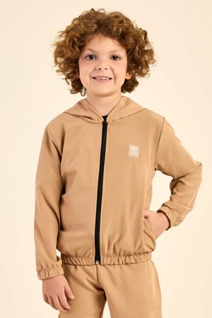 Jaqueta Infantil Menino Com Capuz Elian Marrom