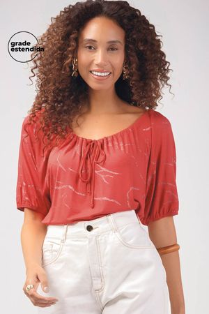 Blusa Feminina Marmorizada Marialícia Vermelho