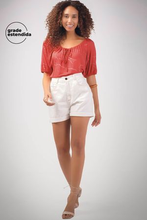 Blusa Feminina Marmorizada Marialícia Vermelho