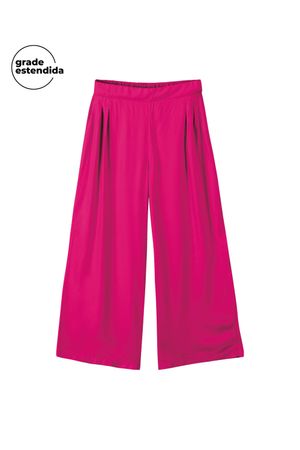 Calça Feminina Pantalona Texturizada Marialícia Laranja