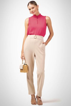Regata Feminina Gola Alta Marialícia Rosa