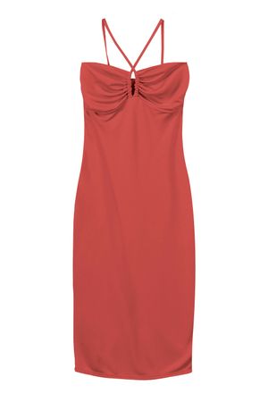 Vestido Feminino Elegante Decotado Marialícia Vermelho