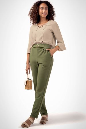 Calça Feminina Moletom Marialícia Verde