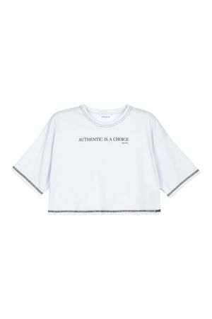 T-Shirt Feminina Cropped Marialícia Branco