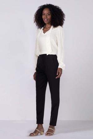 Blusa Feminina Gola Laço Marialícia Bege