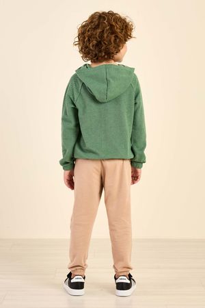 Blusão Infantil Menino Texturizado Com Capuz Elian Verde