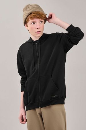 Jaqueta Juvenil Menino Moletom Básica Beats Preto