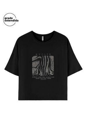 Blusa Feminina Modern com Glitter Marialícia Preto