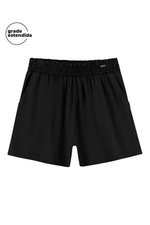 Short Feminino Cós Alto com Bolso Marialícia Preto