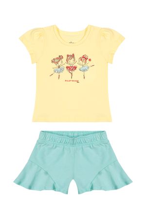 Conjunto Bebê Menina Bailarina Elian Amarelo