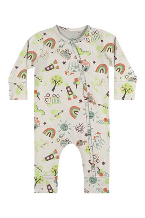 Macacão Bebê Unissex Com Botões Elian Bege