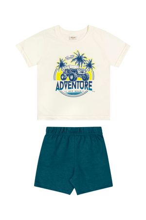 Conjunto Infantil Menino Prontos Para Uma nova Aventura Elian Bege