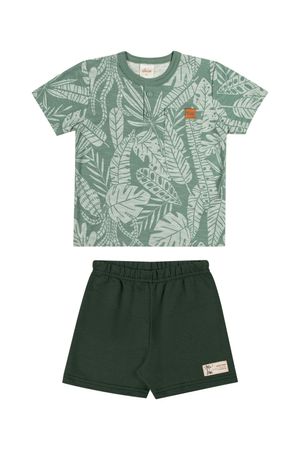 Conjunto Infantil Menino Folhagem Elian Verde