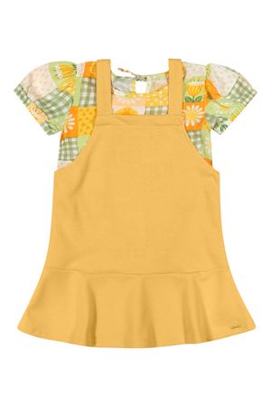Vestido Infantil Menina Moletom Duplo Elian Amarelo