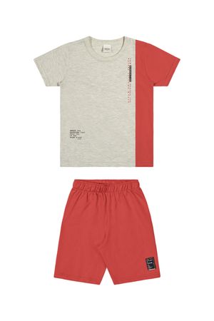 Conjunto Infantil Menino Com Recorte Contraste Elian Cinza