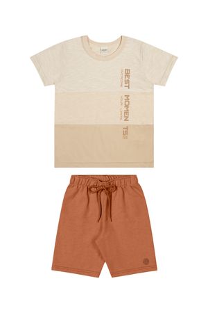 Conjunto Infantil Menino Melhores Momentos Elian Bege