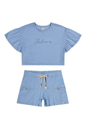 Conjunto Infantil Menina com Cordão Colorittá Azul