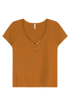 Blusa Feminina Botões Marialícia Marrom Marrom