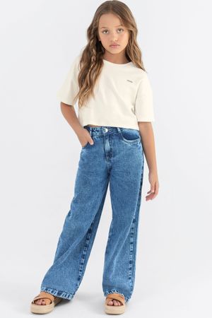 Calça Infantil Menina em Jeans Colorittá Azul