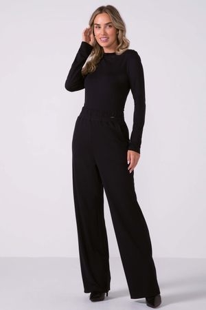 Blusa Feminina Gola Alta Lisa Marialícia Preto