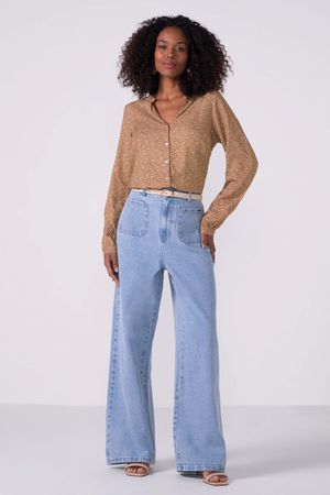 Blusa Feminina Floral Delicada Marialícia Marrom